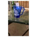 3 1/2 inch high cobalt blue Shirley Temple glass