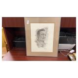 Original Art Sketch by R Padre Johnson 1980 John