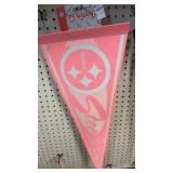 Pink Steeler pennant and XLII Champion pennant