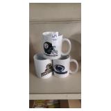 3 football mugs