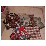 Christmas towels, table runners. tablecloths  pot