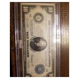 1913 Series Blue seal ten dollar bill