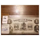 Citizens Bank of New Orleans one dollar bill