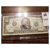 1981 A Series Green seal fifty dollar bill