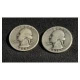 23 Silver quarters from 1936-1939