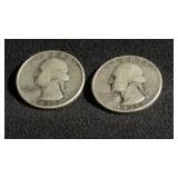 12 Silver quarters from 1932-1935