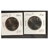 2006-D, 2006 ï¿½ P, uncirculated Kennedy half