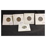 1997D, 1997P, 1998D, 1998P uncirculated, dimes,