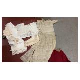 Vintage Clothing + doilies Box lot