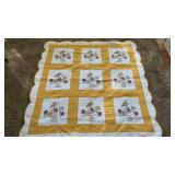 Quilt/Coverlet Handquilted Applique and