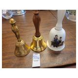 1 Norman Rockwell bell, 2 gold bell