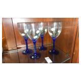 Hand painted wine glasses - lot of 4