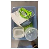 Storage tote of Tupperware