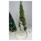 2 Table top Christmas trees and light up Nativity