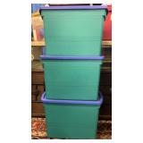 3 Large Totes, snap-on lids