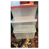 3 Sterlite locking lidded totes