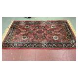 Vintage area rug with fringe ends - 54 x 99