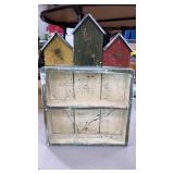 Rustic folk art bird house shelf 26ï¿½ï¿½h x 17ï¿½ï¿½w