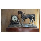 Vintage Sessions Bronze Horse and Horseshoe Clock