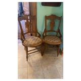 Vintage carved wooden chairs.