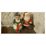 Ceramic Santa and Mrs Claus