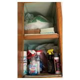 Assortment of cleaning products, etc.