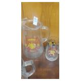 Conemaugh fire department pitcher and glass