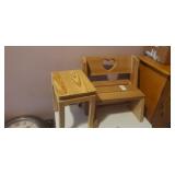 Doll wooden table and chair