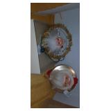 Vintage Musical Santa Wreath Pull String,vintage