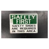 SAFETY FIRST metal sign 10in x 7in