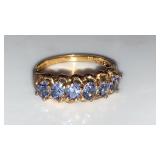 10k gold blue stones ring