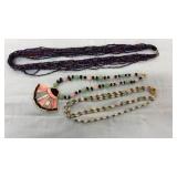 Multi-Strand bead necklace, 2 others (3)