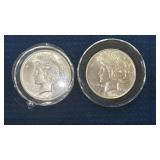 2 1922 Peace Dollar Coins