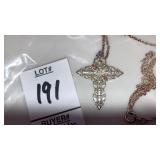 Sterling silver ornate cross necklace