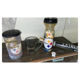 Steelers set of 3 collectables glass & plastic