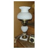 1 White Milk Glass Hobnail Lamp and Plug in Timer