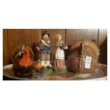 Thanksgiving decorations and large plate