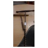 Two Vintage hand drill / hand auger, one 30 1/2 x