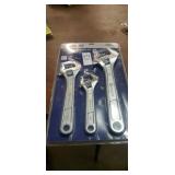 Kobalt 3 piece adjustable wrench set