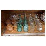 Lot of Candle Holders and Assorted Glass