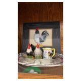 Assortment of decorative chickens lot - salt and