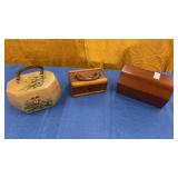 Lot of 3 Wooden Trinket Boxes