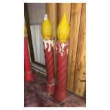 2 Vintage Christmas Candle Blow Mold Candles