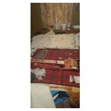 Vintage full size bed, 57 1/2 x 7 x35 contents on