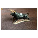 Vintage Black Ceramic Bull