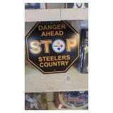 Steelers sign and storage bin