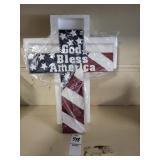 God bless America cross 9.5in. Tall