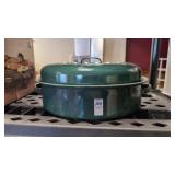 Green ceramic coated roaster