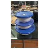 3 plastic bowls with lids