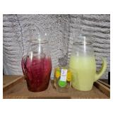 Vintage Blendo blown glass vases & smiley cup